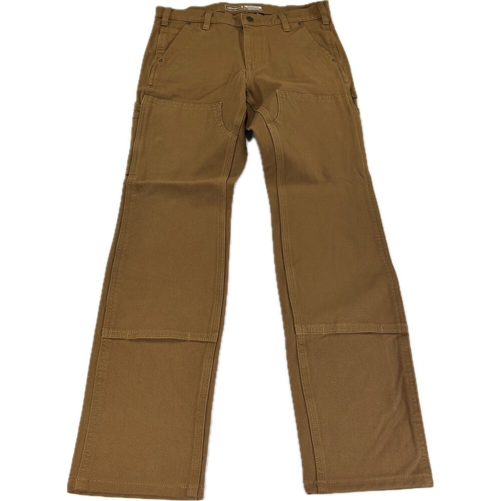 Carhartt Womens Rugged Flex Work Pants 8 Tall Brown Relaxed Fit Double Front - Picture 2 of 10